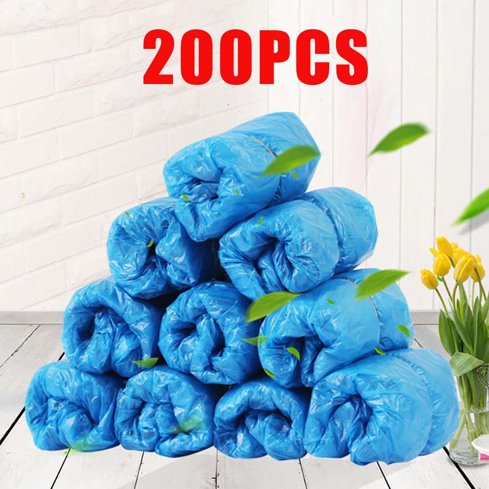 Lomubue 200Pcs Waterproof Disposable Boot Shoe Cover Dustproof Overshoes
